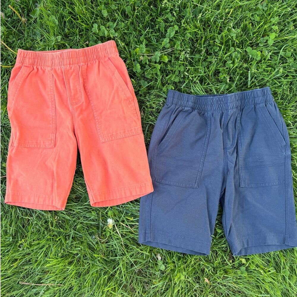 Tea Collection Boys Pull-On Shorts Lot Blue Navy Orange Casual Shorts Size 8